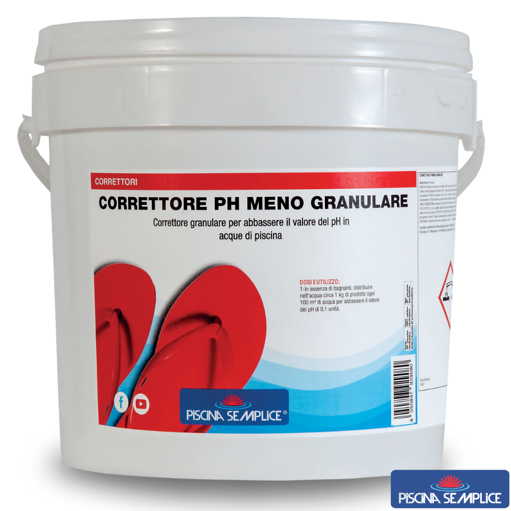 Lapi PH- MENO GRANULARE CORRETTORE RIDUTTORE PH MINUS per ACQUA PISCINA 8 kg