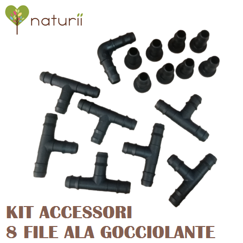 KIT ACCESSORI PER ALA GOCCIOLANTE IMPIANTO DI IRRIGAZIONE A PETTINE PER 8 FILE