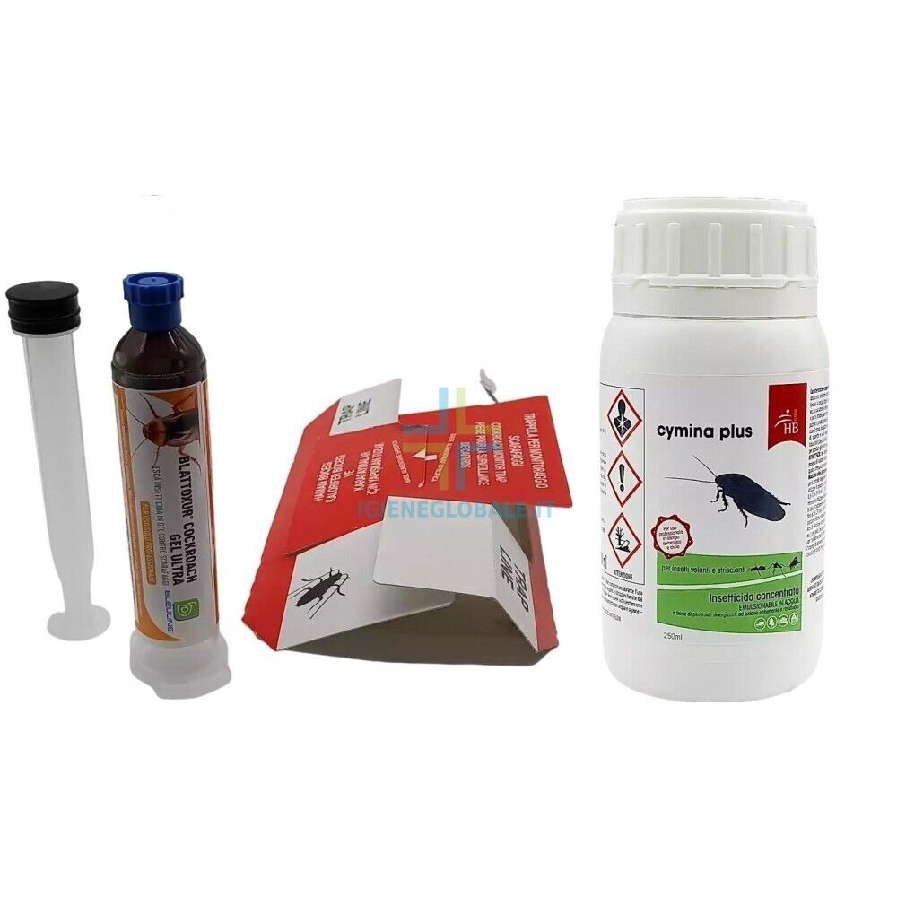 Kit disinfestazione blatte Blattoxur gel + 25 trappole collanti con feromoni + c