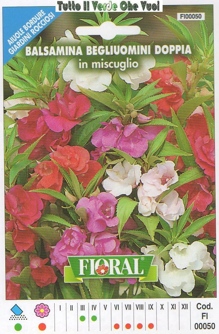 BALSAMINA BEGLIUOMINI DOPPIA - AIUOLE-BORDURE- GIARDINI-FLORAL - BUSTA SEMENTI