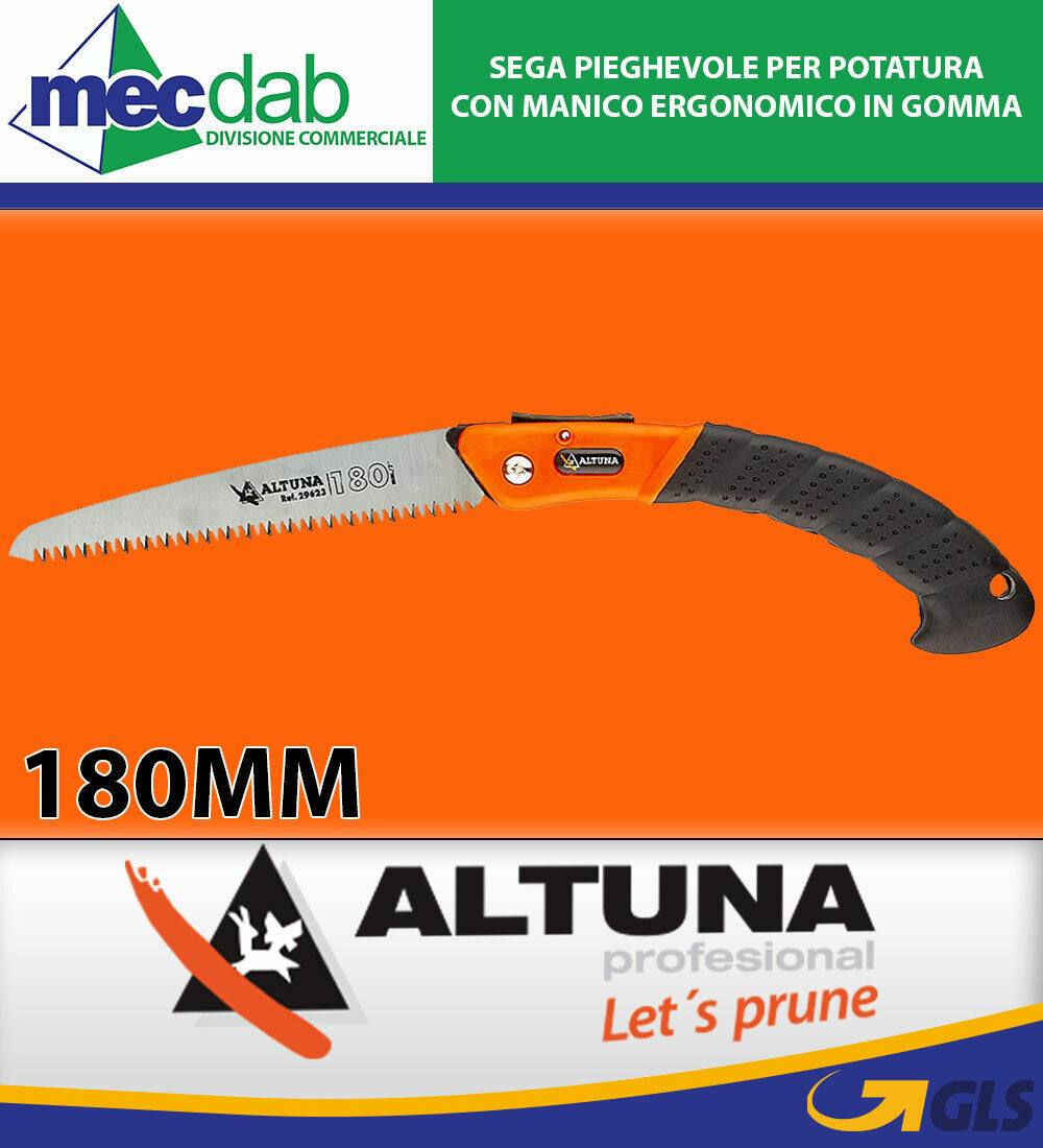 Sega Richiudibile Per Potatura Con Manico Ergonomico In Gomma 180mm 29623 Altuna