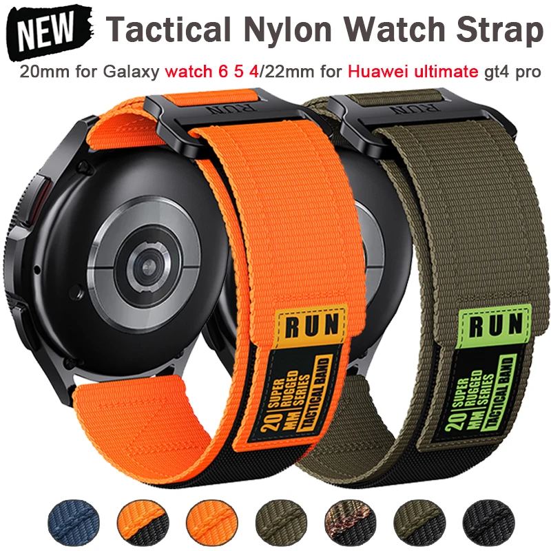 Cinturino In Nylon Da 20Mm Per Samsung Galaxy Watch 6 5 4 Series 22Mm Cinturino Sportivo Tattico Per Huawei Watch Ultimate Gt 4/4Pro Per Amazfit