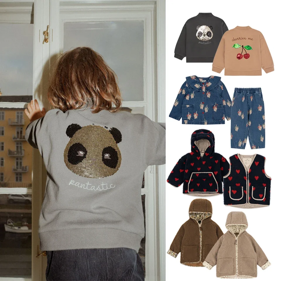 Ks Brand Children Clothes Set Kid Denim Jacket And Jeans Suit Baby Cute Cat Printing Clothes Girl Cute Girl Cartoon Dress 1-9Y