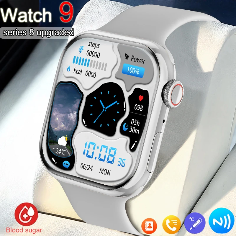 2024 Watch 9 Smart Watch Men Gps Sports Nfc Display Sempre Temperatura Corporea Fitness Women Series 8 Smartwatch Per Apple Android