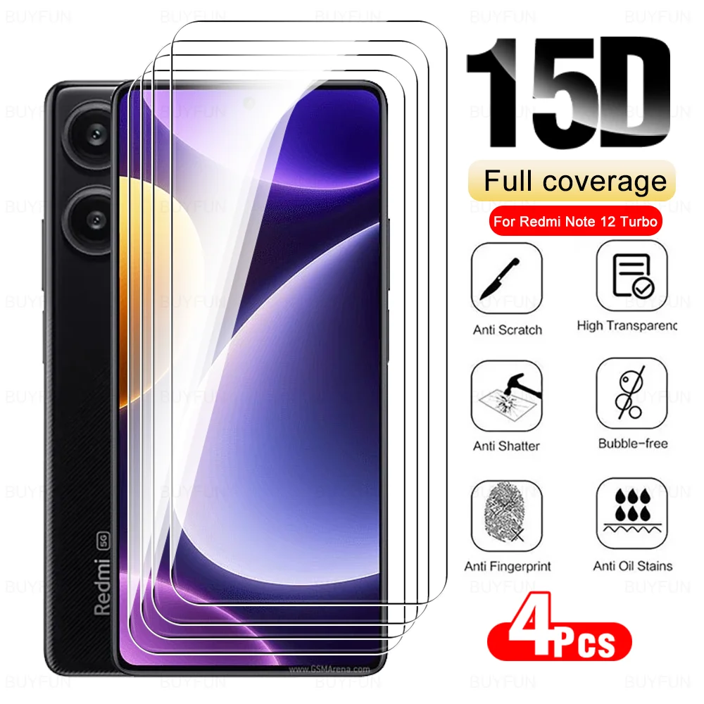 Pellicola Salvaschermo 4 Pezzi Per Xiaomi Redmi Note 12 Turbo 5G Vetro Temperato Protettivo Redmy Note12 12 Turbo Note12Turbo 6.67 ''2023