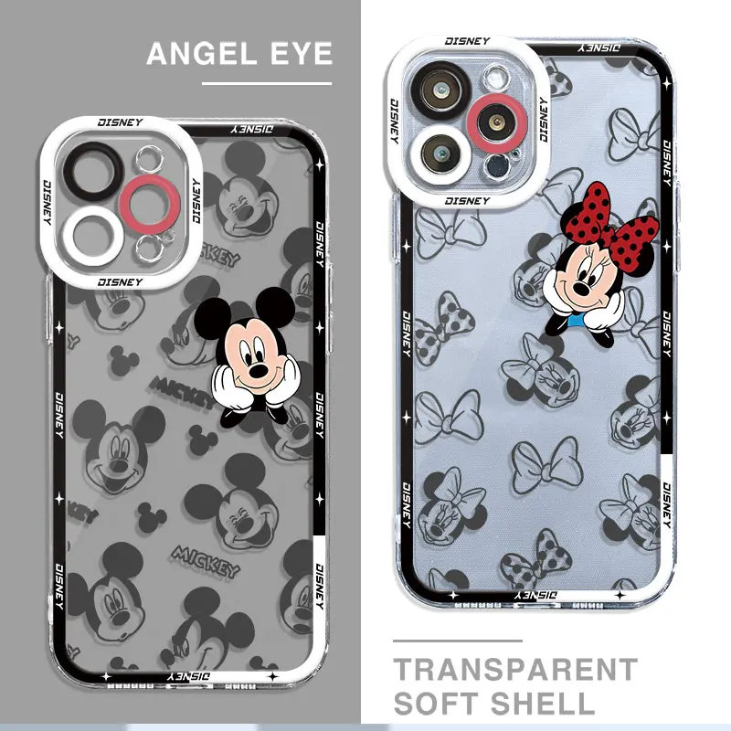 Custodia Disney Mickey Minnie Cute Funda Per Motolora Moto G22 G73 G72 Edge 40 5G G71 G52 G32 Cover Soft Shell Trasparente