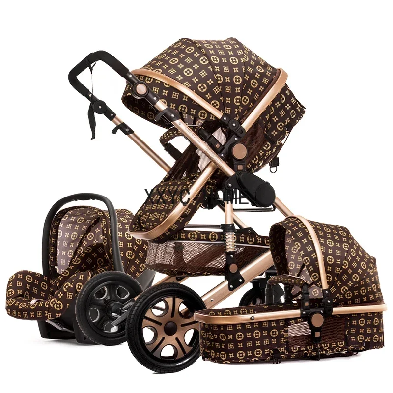 Cochecito De Bebé Lujo 3 En 1, Juego De Cochecito Infantil Portamentil Reversibile, Carrito
