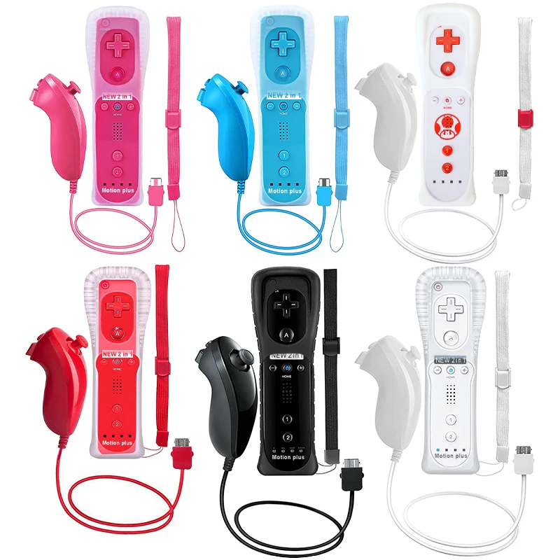 Per Nintendo Wii Joystick Telecomando Gamepad Wireless Compatibile Bluetooth + Nunchuck Incorporato Motion Plus Per Nintendo Wii