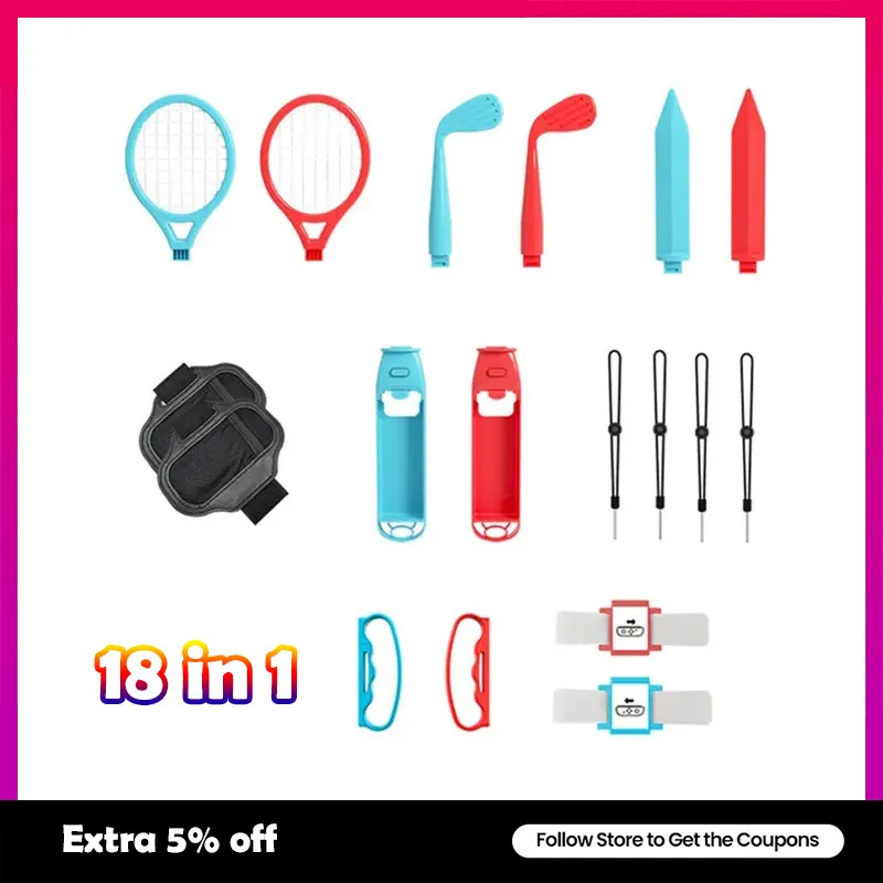 Per Nintendo Switch 18 In 1 Accessori Sportivi Bundle Sports Family Accessories Kit Compatibile Con Switch/Switch Oled