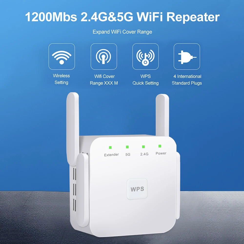Ripetitore 5G Wifi A Lungo Raggio Wifi Extender Router Wireless Segnale Amplificatore Wi-Fi 1200Mbps Ripetitore Wi-Fi Di Rete Wi-Fi Ripetitore Wi-Fi