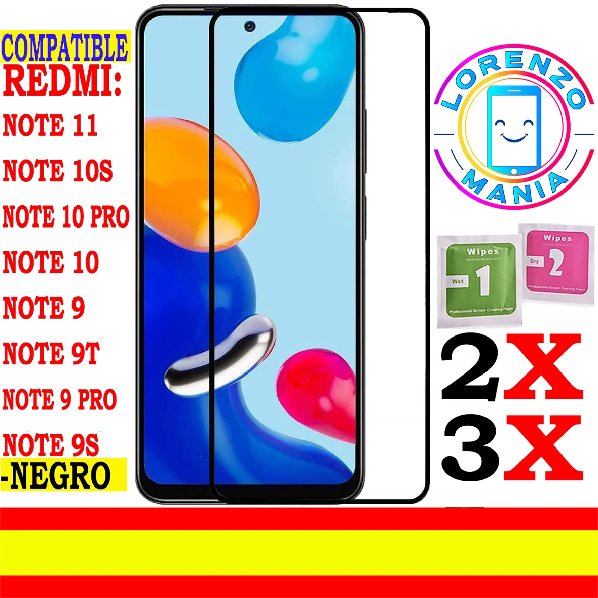 Xiaomi Redmi Note 11 Proteggi Schermo Compatibile, Redmi Note 10 4G 5G, Redmi Note 10S, Redmi Note 10 Pro, Redmi Note 9T, Redmi Note 9 Pro, Redmi Note