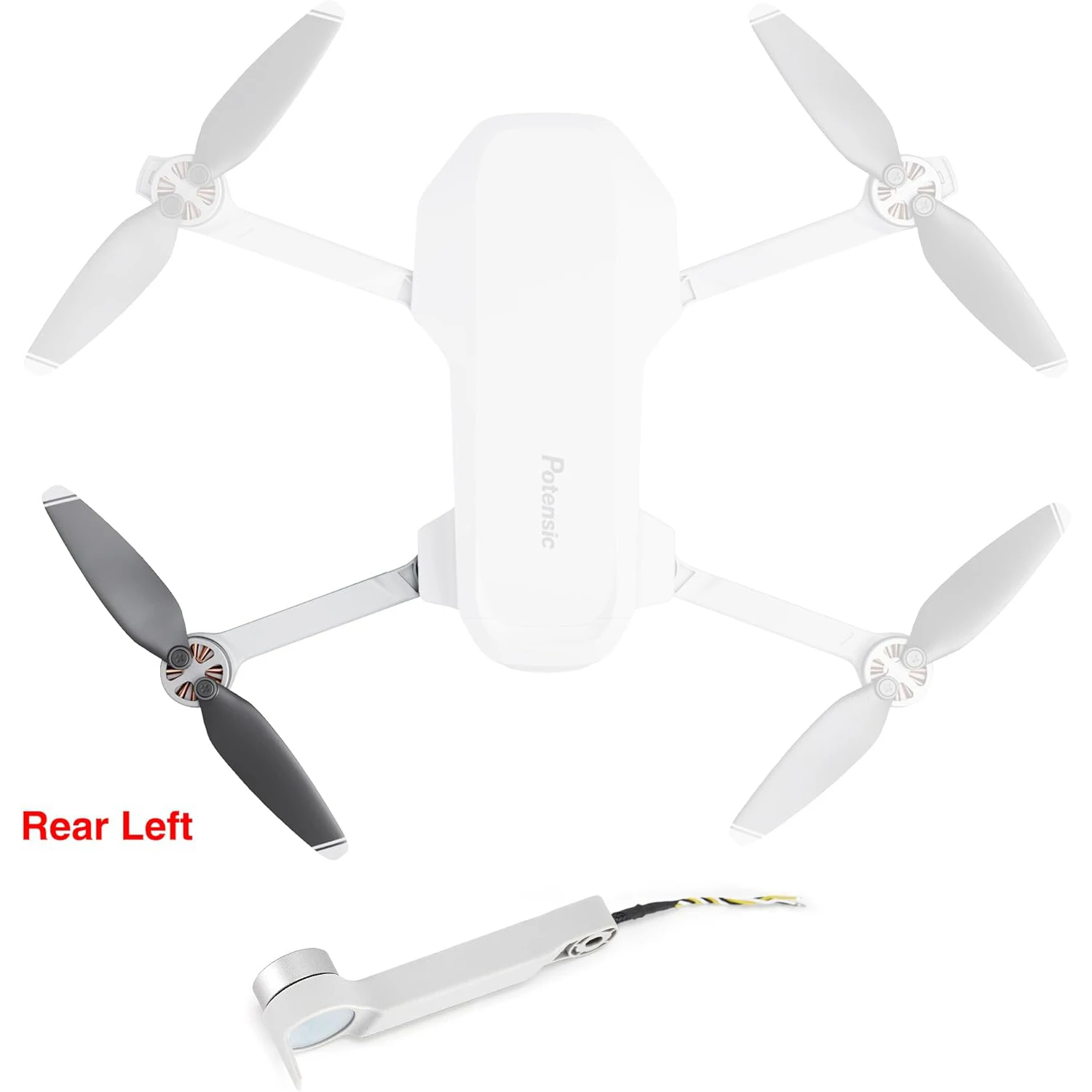 Ricambi Braccio Originale Potensic Per Drone Atom 3-Axis 4K (Braccio Posteriore Sinistro)
