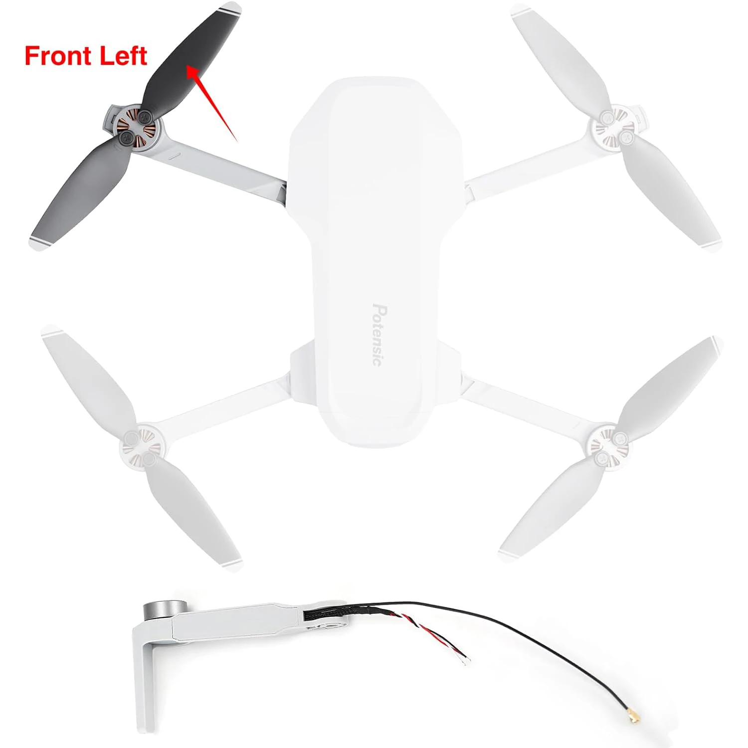 Ricambi Braccio Originale Potensic Per Drone Atom 3-Axis 4K (Braccio Anteriore Sinistro)