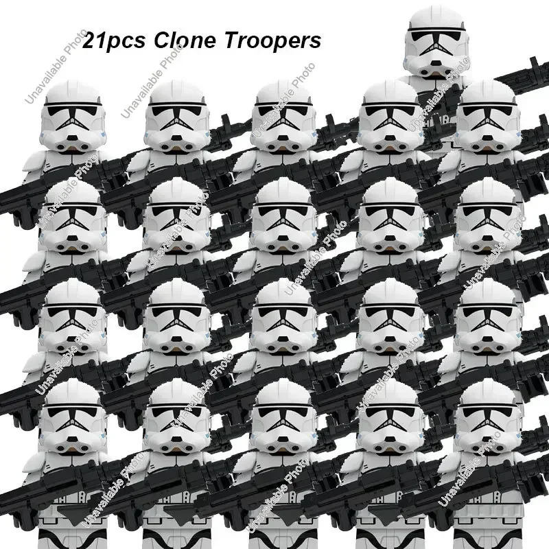 Hot Toys 21Pcs Clone Troopers 501St Legion Con Captain Rex Snow Troopers Building Blocks Mattoni Action Figure Toys Regali Per Bambini