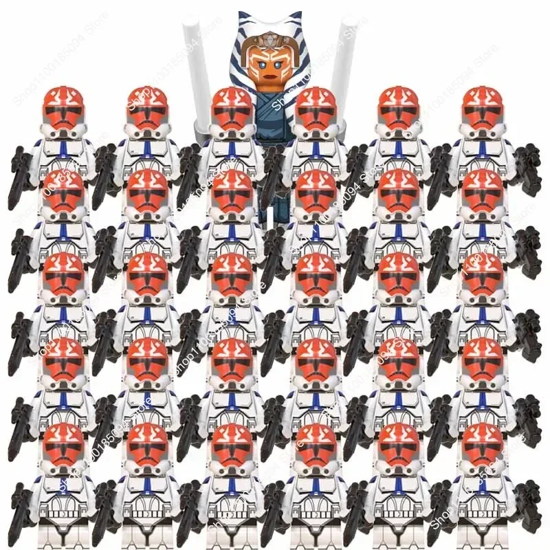 Hot Toys Clone 31Pcs 501St Wars Commander Trooper Building Blocks Darth Vader Ahsoka Legion Action Figures Mini Figures Kid Toy