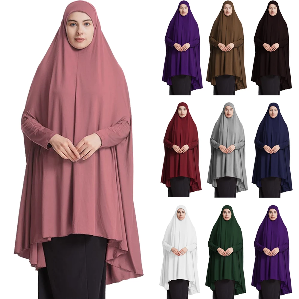 One Piece Khimar Long Hijab Sciarpa Donna Musulmano Overhead Abaya 2024 Eid Ramadan Islamic Niqab Burqa Abaya Arabo Preghiera Indumento