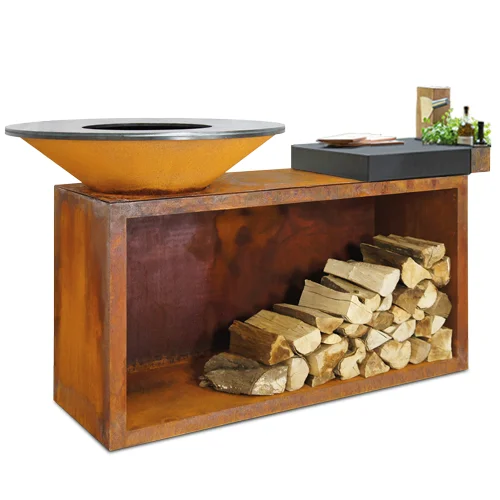 Venditore Corten Steel Metal Fire Pit Barbecue Grill Bbq