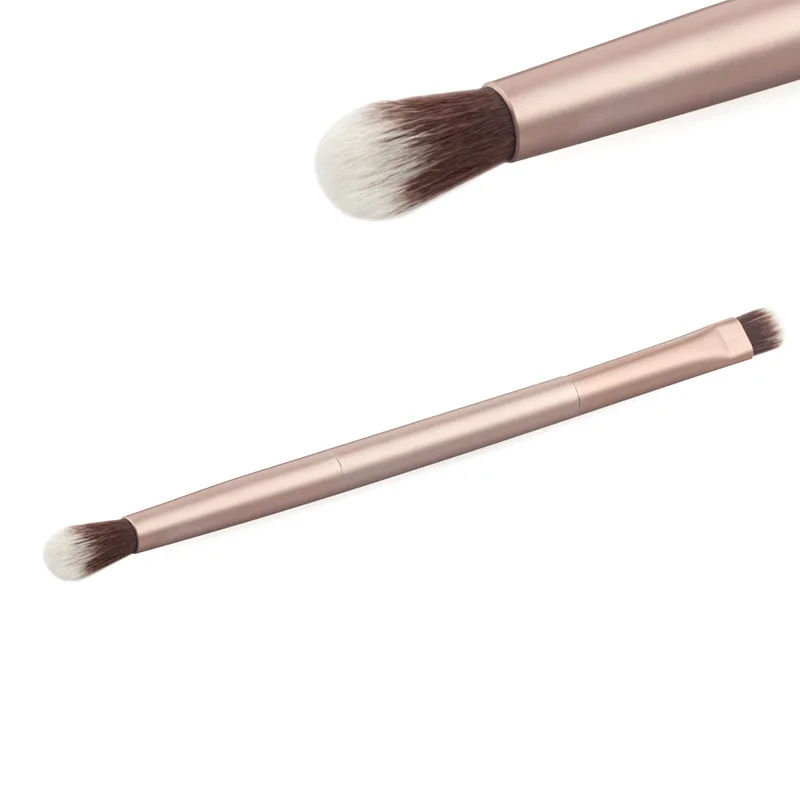 1 Pz Professionale Doppia Estremità Ombretto Pennelli Trucco Donne Ombretto Pennello Cosmetico Accessori Di Bellezza Rosa Dorato All'Ingrosso