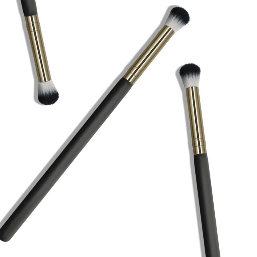 1 Pz Capelli Morbidi Ombretto Pennello Nero Oro Tubo Doppio Capelli Occhi Sbavature Pennello Trucco Strumenti Trucco Cosmetici Di Bellezza