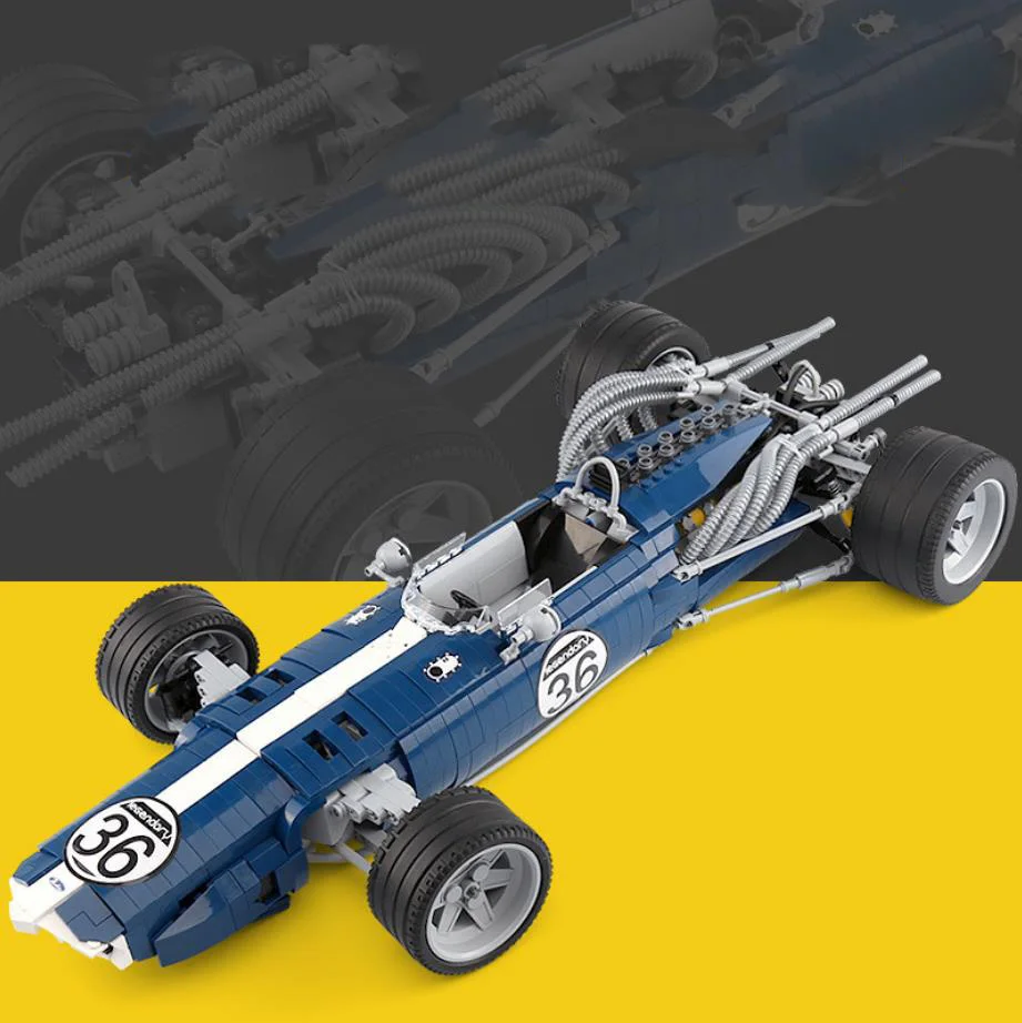 Tecnico Classic Blue Sonic Per F1 Racing Car Moc Building Block Assemblare Modello Di Veicolo Steam Brick Toy Collection Per Regali