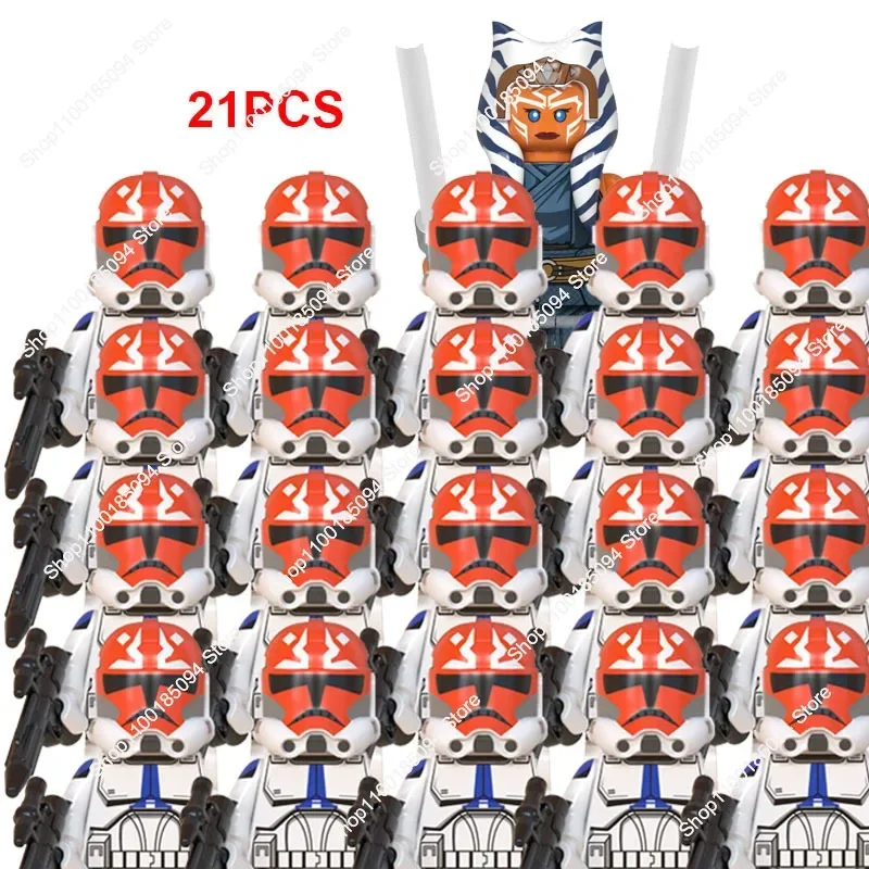 Hot Toys Clone Troopers 21Pcs Stormtroope 501St Wars Clone Legion Ahsoka Republic Commando Bricks Kids Action Mini Figures Toys