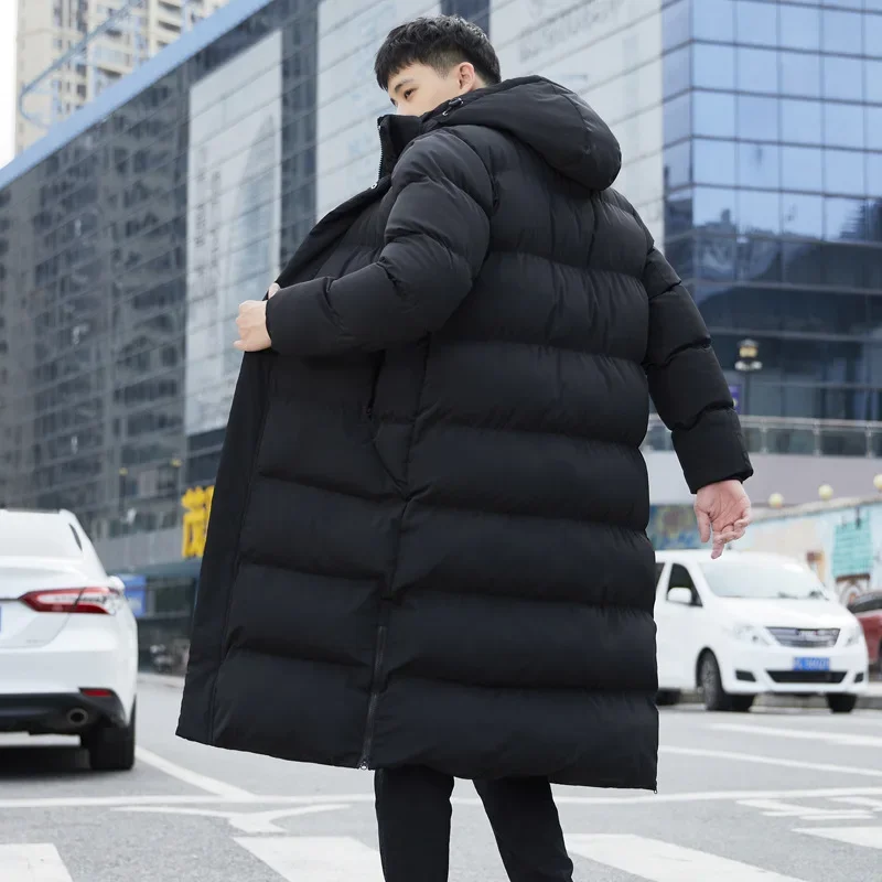 2024 Coreano Inverno Parka Escursionismo Piumino Da Uomo Giacca Lunga Antivento Con Cappuccio Piumino Termico Giacca Da Neve Di Grandi Dimensioni Abbi
