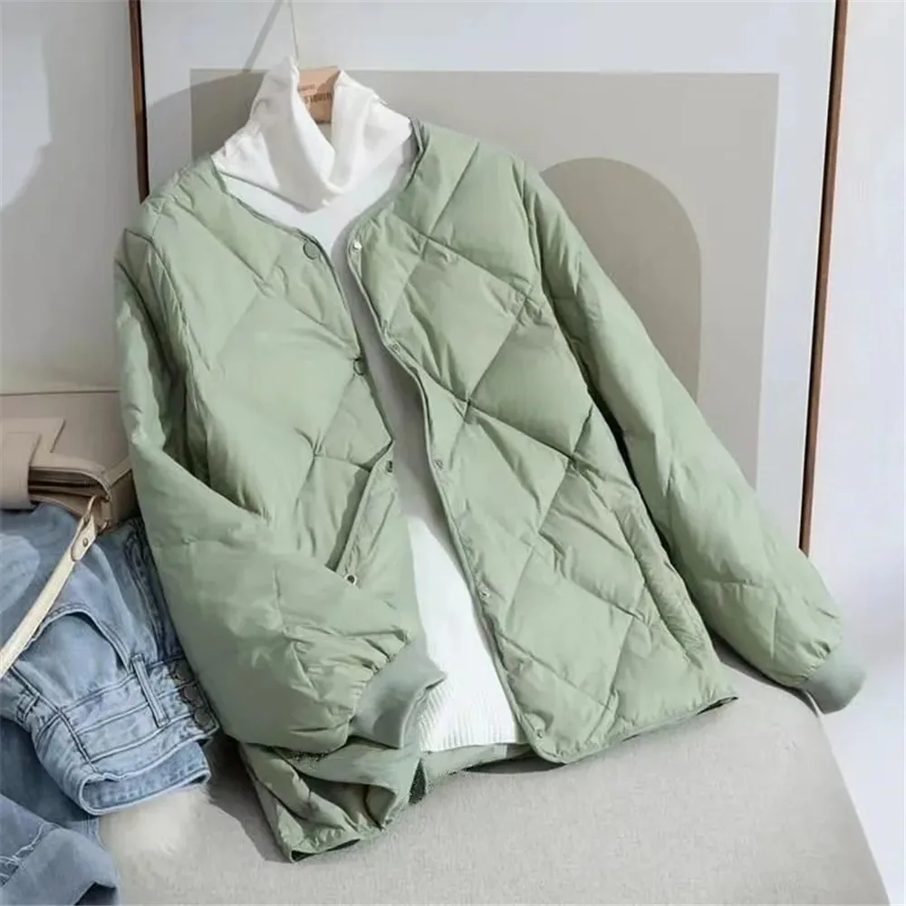 Autunno Inverno Piumino Leggero In Cotone Donna Piumino Casual Abbigliamento Donna Cotone Sciolto Imbottito Solid Ol Outwear