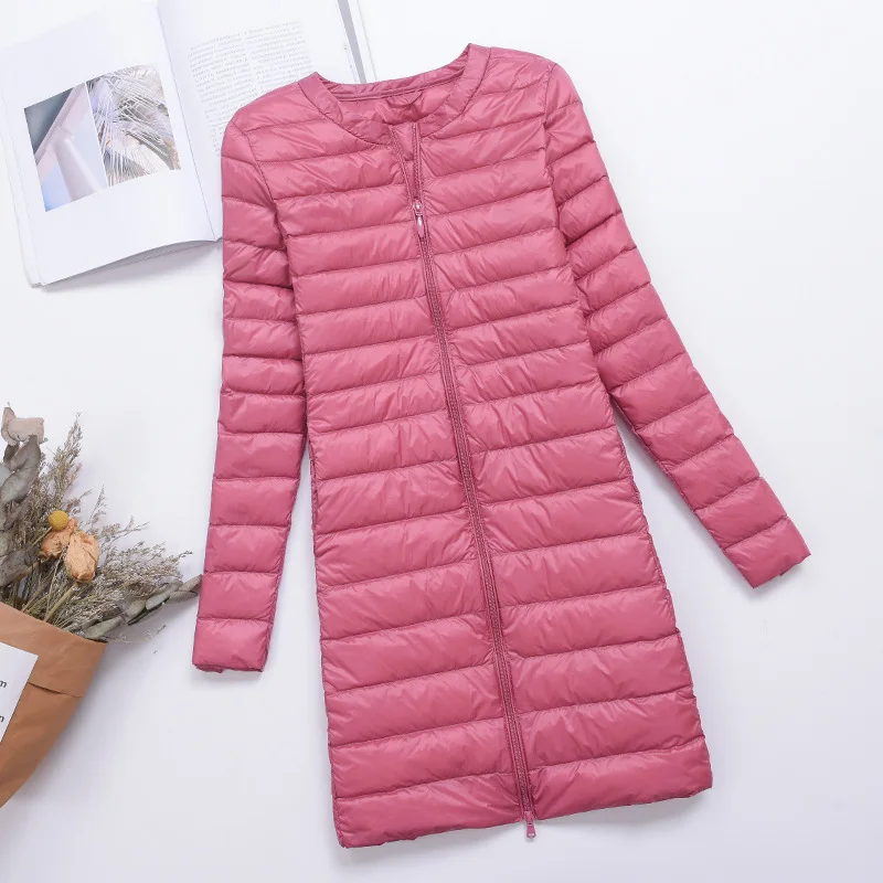 Autunno Inverno Piumino Bigsize Donna Caldo Piumino D'Anatra Bianco Ultraleggero Femminile Midi Lungo Piumino Parka Outwears Abbigliamento