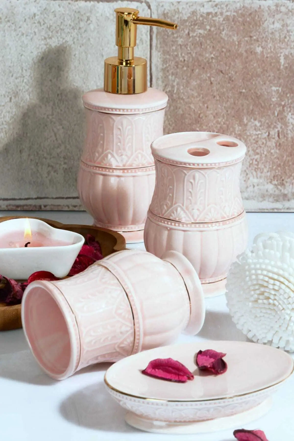 Stoneware Lux 4 Piece Bathroom Set