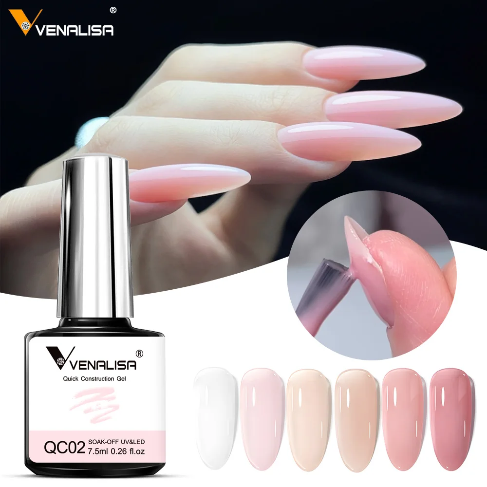 Smalto Per Unghie Venalisa Semitrasparente A Costruzione Rapida 7.5Ml Jelly Pink Funny Bunny French Nail Gellack Gel A Copertura Totale