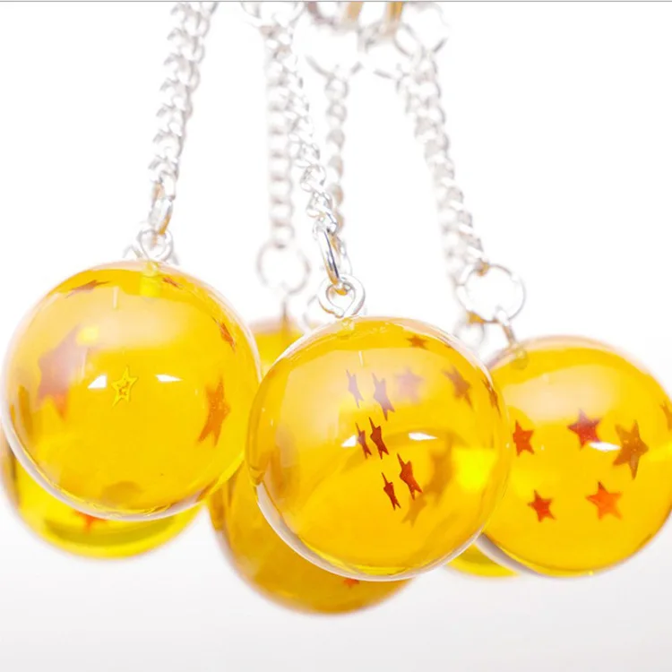 Dragon Ball Z Stars Crystal 7 Stars Balls Portachiavi Goku Dragonball Action Figures Vegeta Friez Giocattoli Car Key Chain Ring Styling