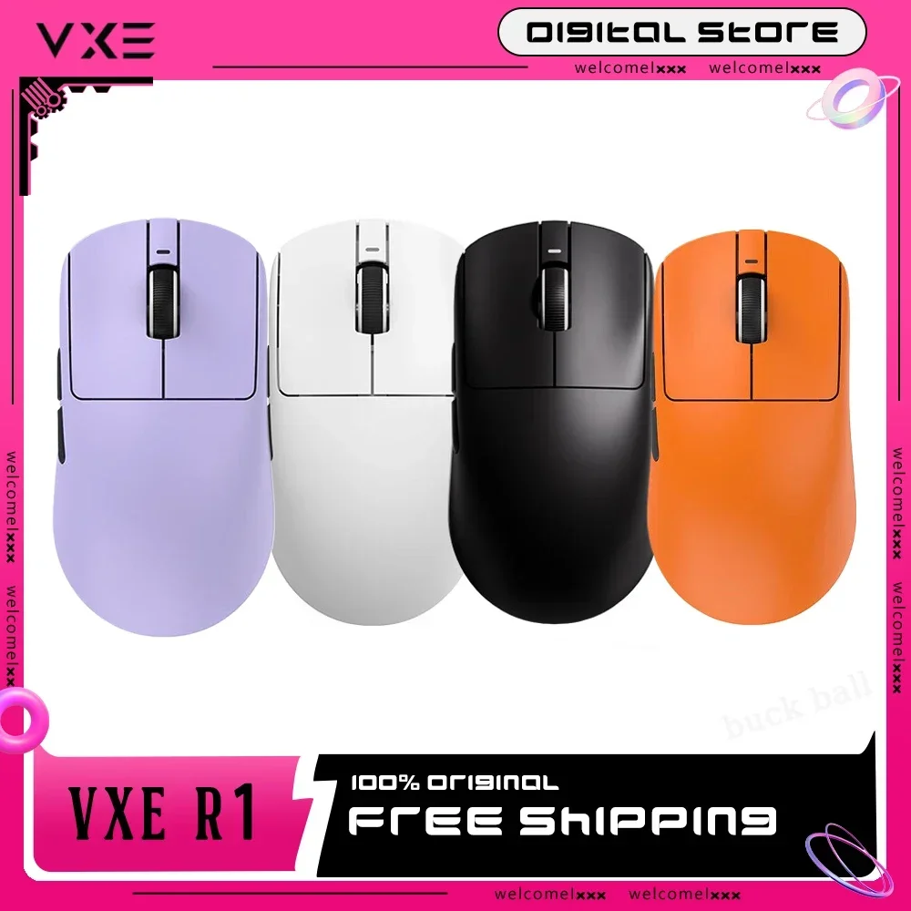 Vgn Vxe R1 Pro Max Mouse Wireless Dragonfly R1 Se Leggero Paw3395 2Khz Lungo Tempo Di Riproduzione Nordic52840 Ergonomia Fps Gamer Mouse