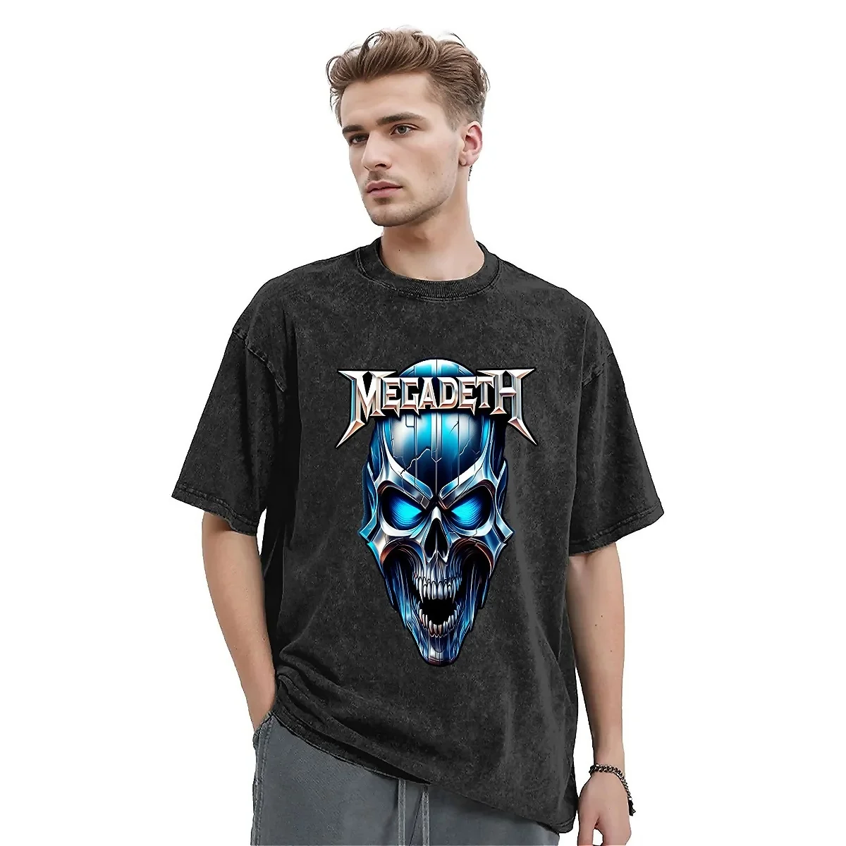 T-Shirt Uomo Donna M-Megadeths Rock Band Magliette Lavate Popolare Maglietta Estiva Con Stampa Teschio Streetwear Vestiti Semplici Personalizzati