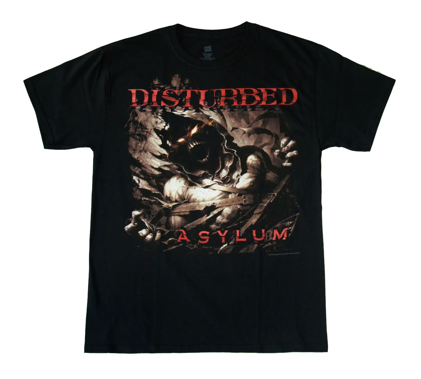 T-Shirt Con Brandelli Di Asilo S-M-L-Xl-2Xl Nuovissima Maglietta Ufficiale!!!