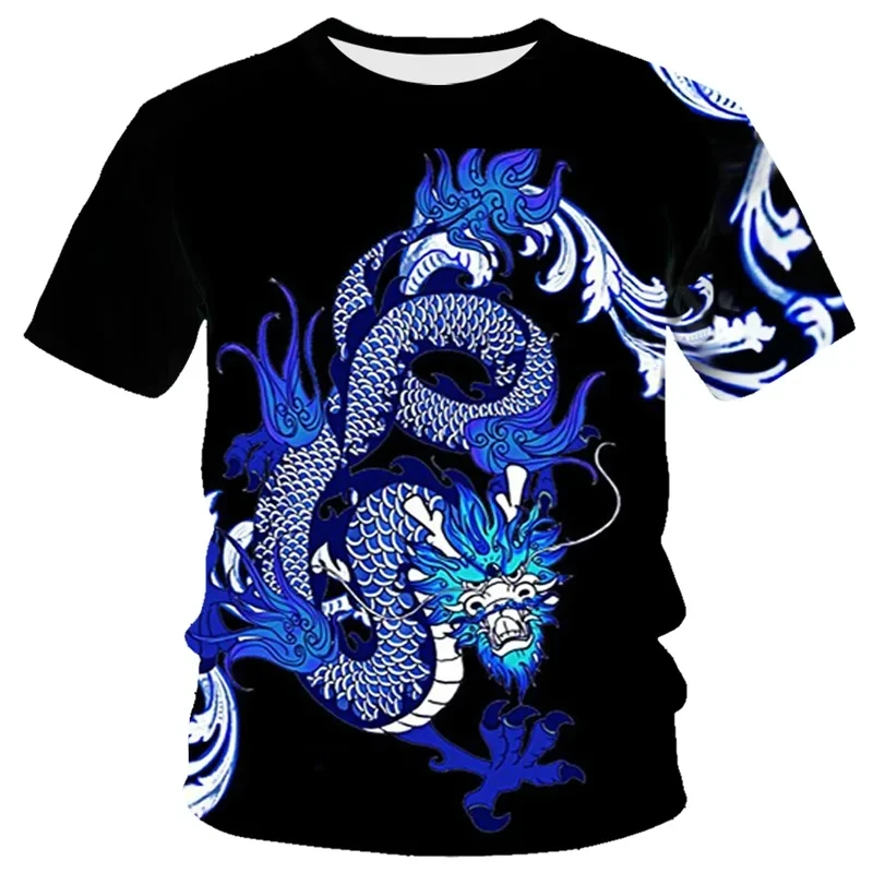 2024 New 3D Print T-Shirt Da Uomo Moda Donna Street Fashion O-Nike T-Shirt Harajuku Cool Animal T-Shirt L'Anno Del Loong