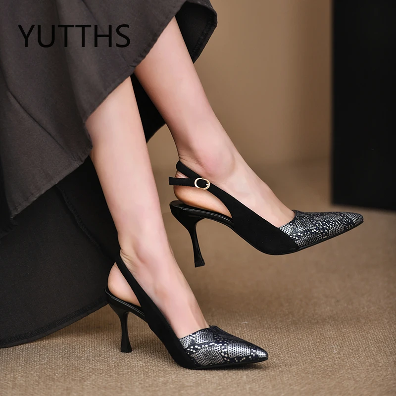 Estate 2024 Nuovi Sandali Alla Moda Da Donna Cinturino Alla Caviglia Slip On Party Vacation Shoes Punta A Punta Elegante Tacchi Alti Sandalias De Muje