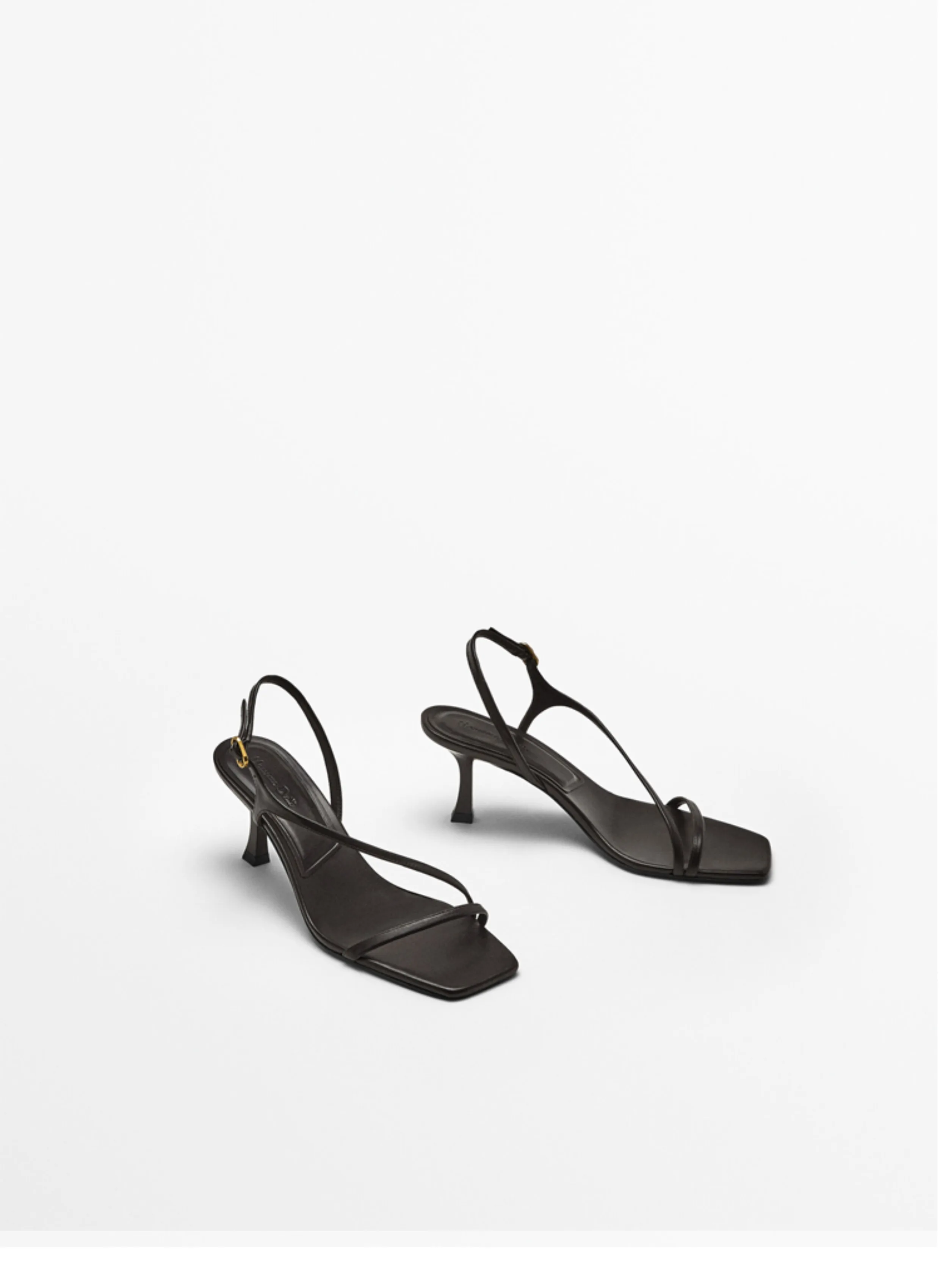 2024 Summer New Black Cross One Strap High Heel Sandals Fine Heel Open Toe Sandals Female Fashion Hundred Simple High Heels