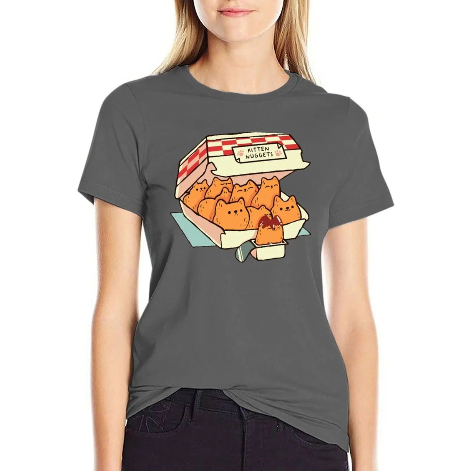 Pepite Di Gattino Fast Food Cat By Tobe Fonseca T-Shirt Vestiti Primaverili Donna 2024 Camicette Estive Da Donna 2024