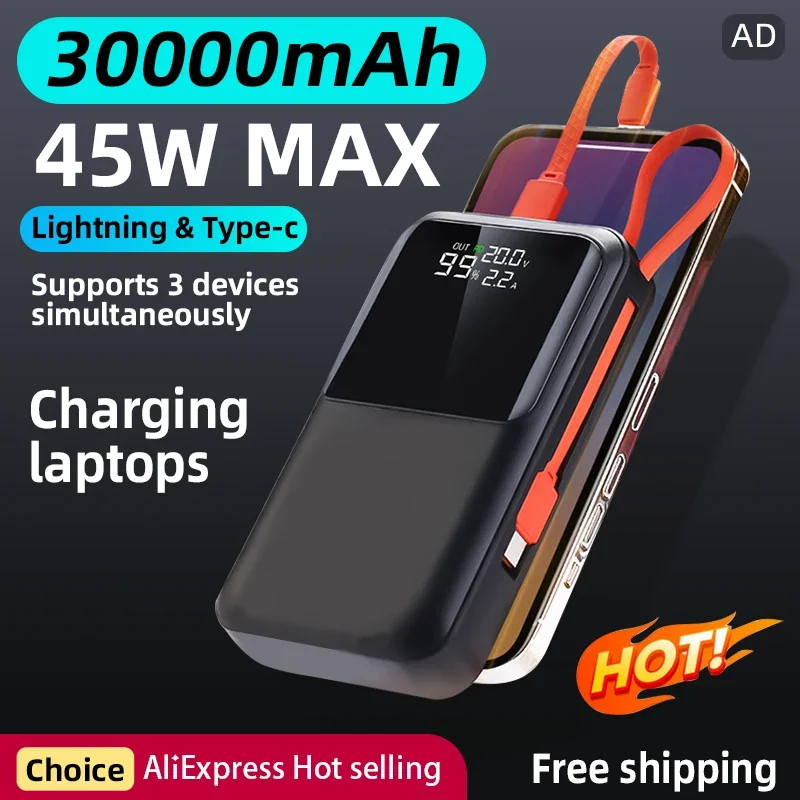 Il Più Nuovo Modello Di Ricarica Super Veloce Da 45W Di Power Bank A Rilascio Esclusivo Real 20000Mah Power Bank Per Notebook Iphone Samsung