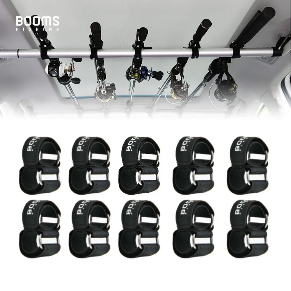 Booms Fishing Rb2 Car Rod Holder 10Pcs Strong Belt Per Veicolo Bar Rods Rack Portable Pole Strap Accessori Per Attrezzi Da Pesca