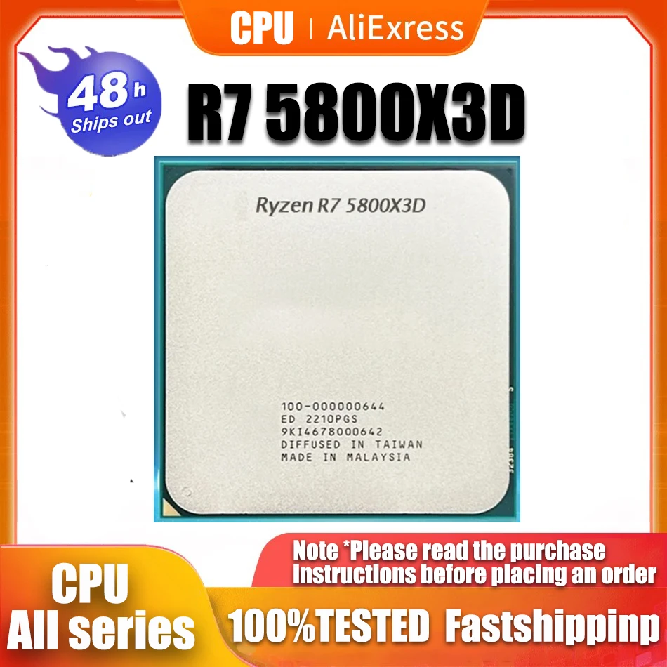 Amd Ryzen 7 5800 X3D R7 5800 X3D 3.4 Ghz Processore Cpu 8 Core 16 Thread 7Nm L3 = 96M 100-000000651 Socket Am4