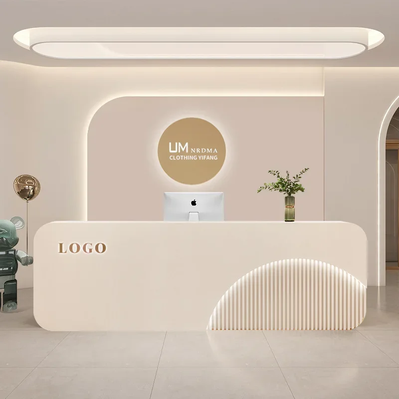 Bancone Reception Front Rostro Luxury Beauty Service Desk Coffee Podi Front Wood Furniture