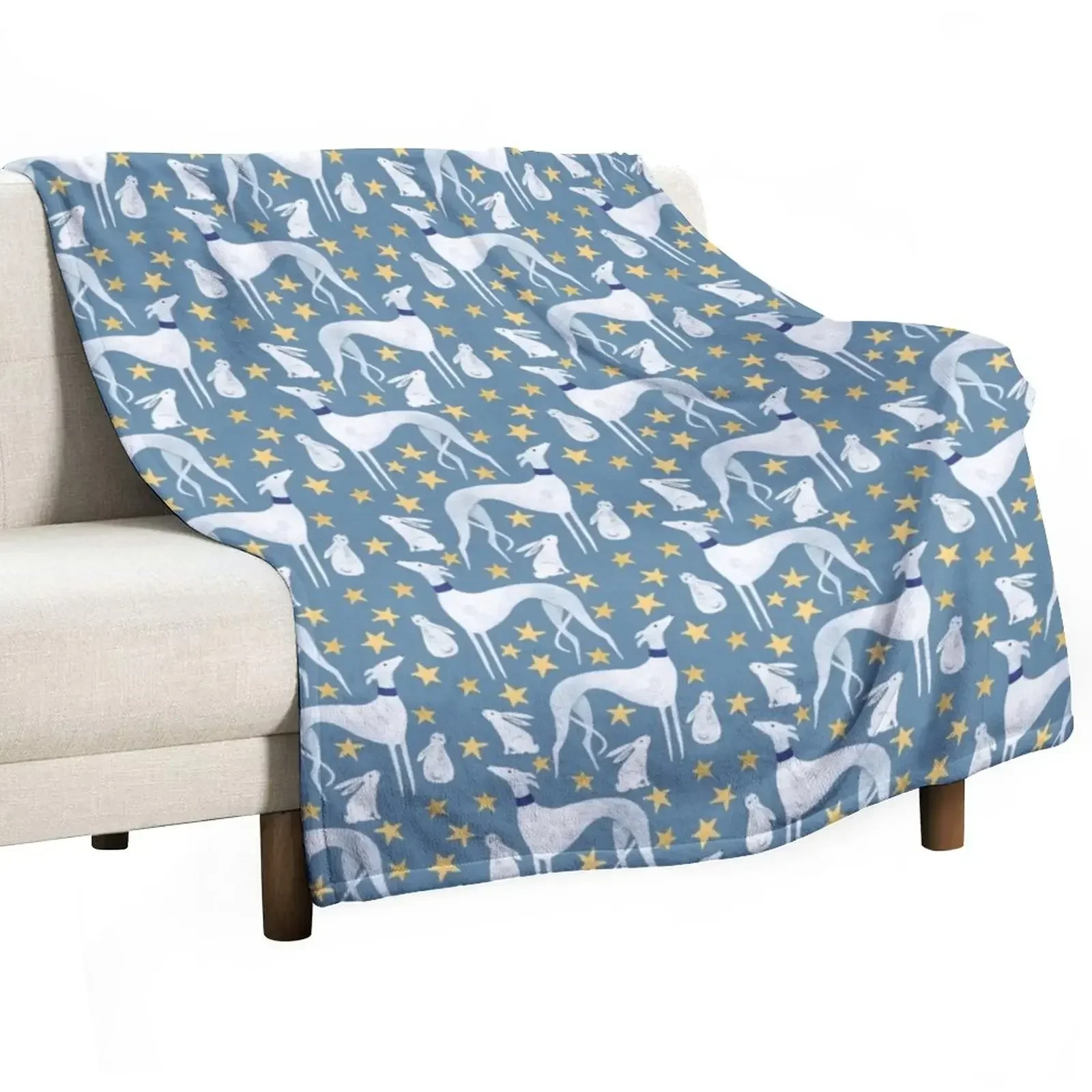 Galgo, Hare And Stars Coperta Thins Coperte Per Pisolino Vintage