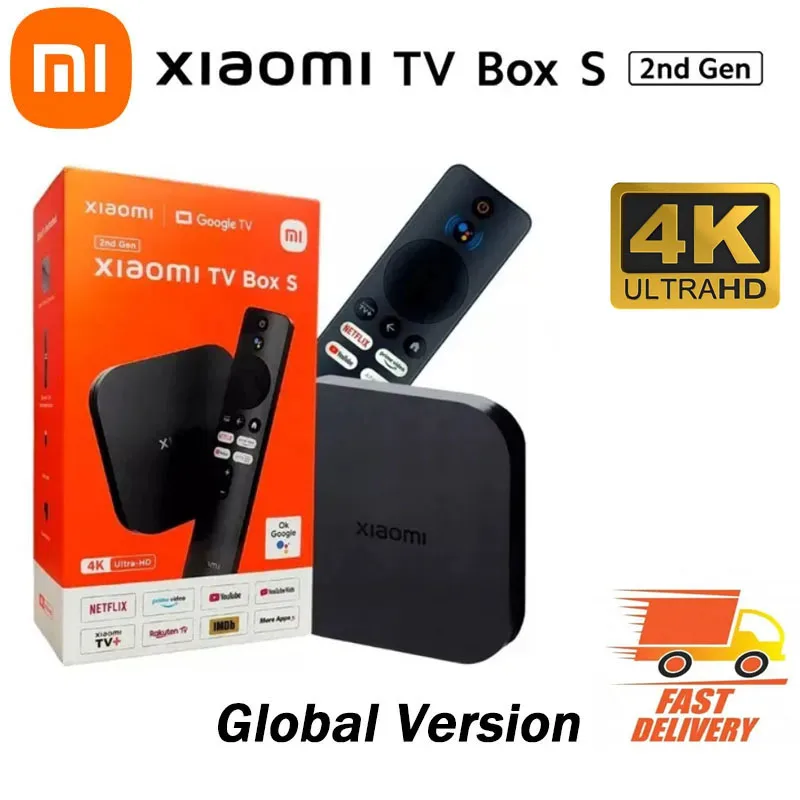 Versione Globale Xiaomi Mi Tv Box 2Nd Gen 4K Ultra Hd Google Tv Dolby Vision Hdr10 + Google Assistant Smart Mi Box S Media Player