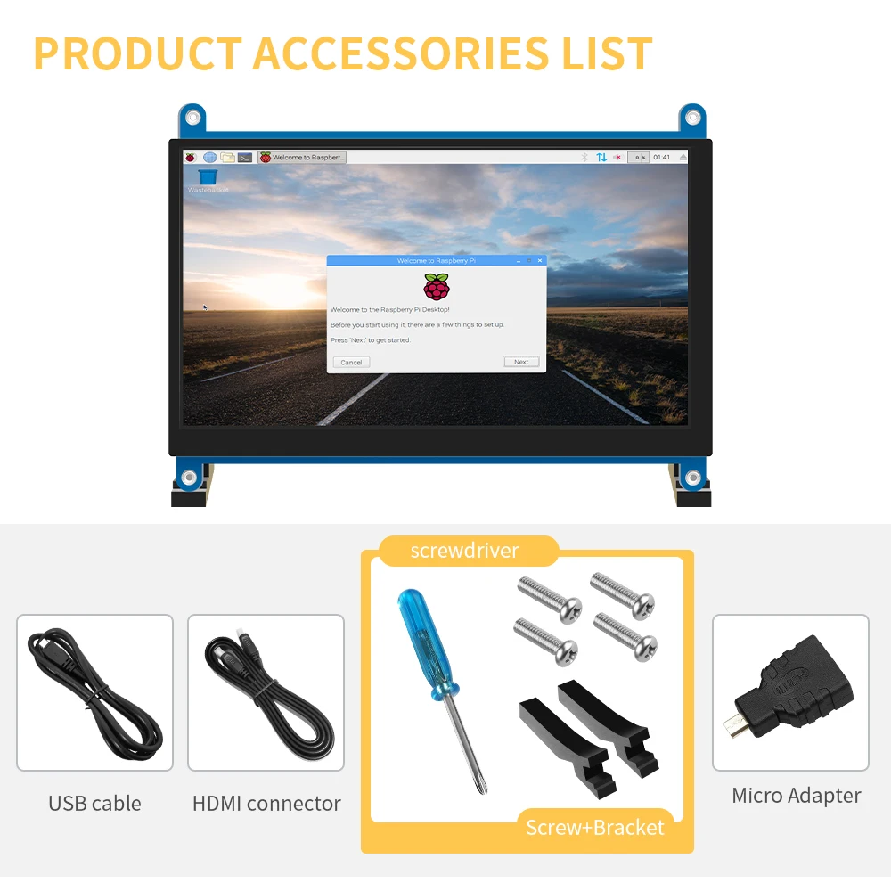 Schermo Raspberry Pi Notouchscreen Schermo Lcd Mini Monitor Hdmi Da 7 Pollici 1024X600 Compatibile Con Raspberry Pi 400 4 3B 3B Windows