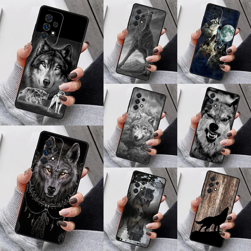Cool Animal Print Wolf Pattern Custodie Per Telefoni Funda Per Samsung Galaxy A13 A53 A73 A12 A22 A32 A52 A51 A71 A80 A91 Coque