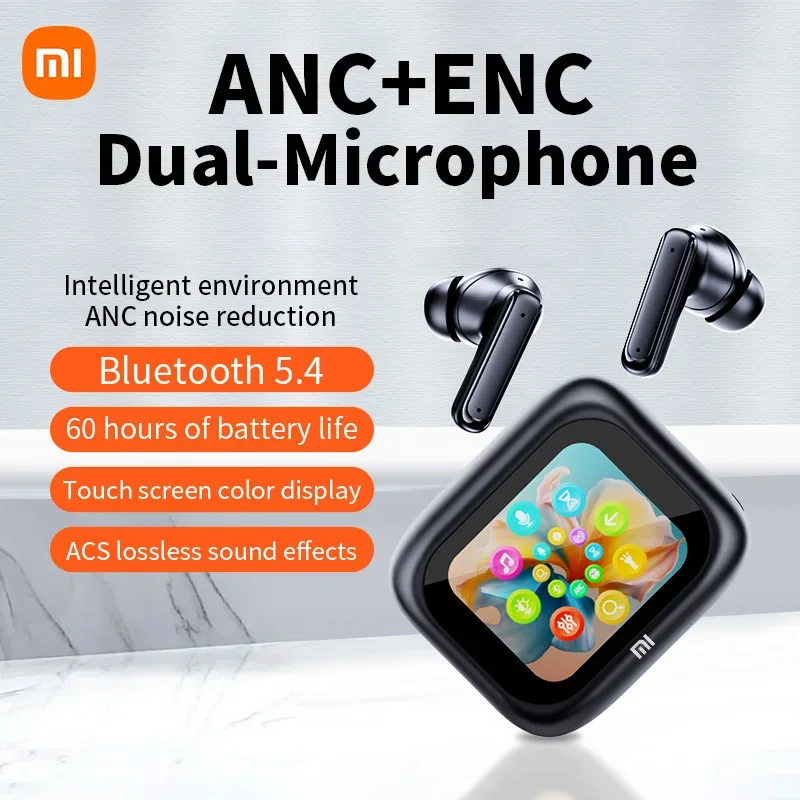 Xiaomi Anc Wireless Earbuds E18 Pro Bluetooth5.4 Auricolari Mijia Led Touch Screen Active Noise Cancelling Cuffie Bulit In Mic