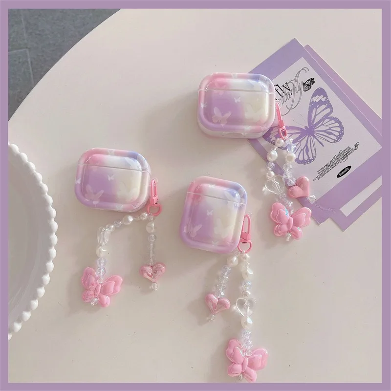 Dream Purple Butterfly Per Apple Airpods 1 2 Pro Cover Per Cuffie Custodia Protettiva In Silicone Di Terza Generazione Per Airpods Pro 2
