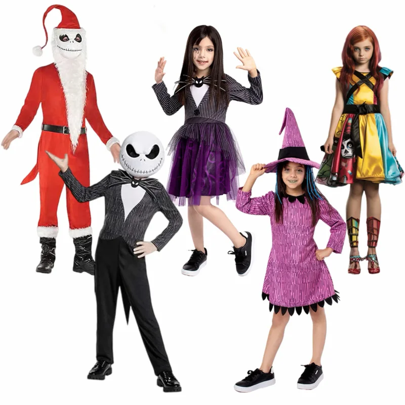 Ragazzi Nightmare Before Christmas Clothes Sally Cosplay For Kids Fancy New Year Costume Girls Princess Dress Party Clothing