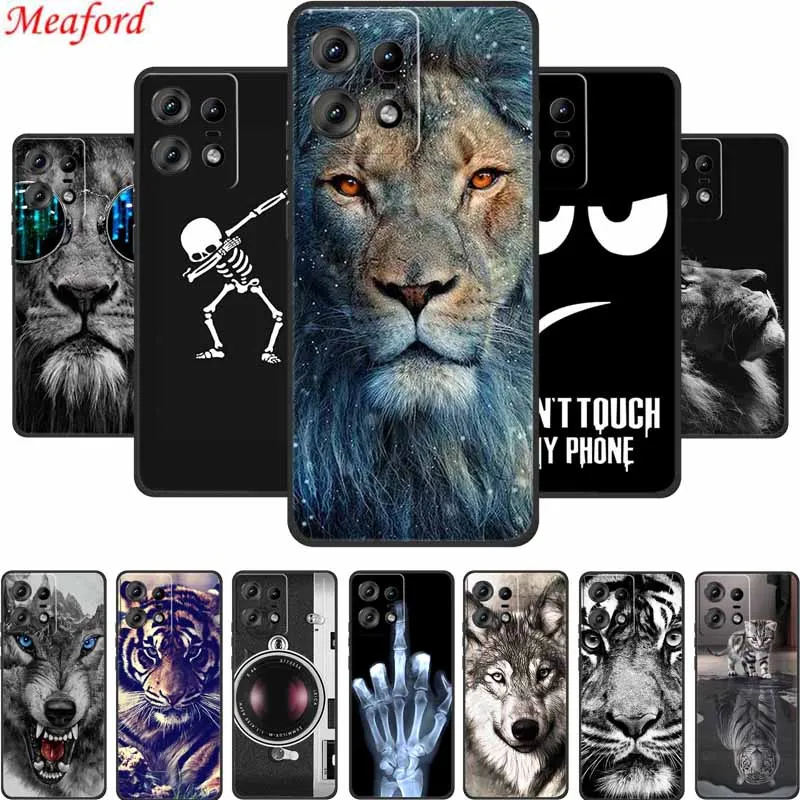 Per Motorola Edge 50 Pro Custodia Per Telefono Cover Lion Wolf Tiger Custodia Morbida In Silicone Nero Per Motorola Edge 50 Pro Case 6.7"